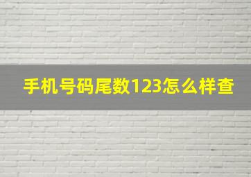 手机号码尾数123怎么样查