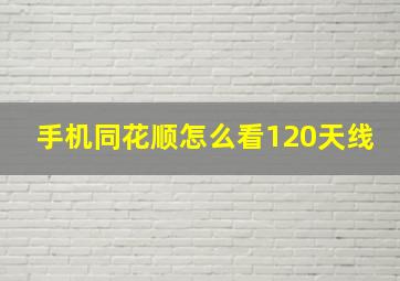 手机同花顺怎么看120天线