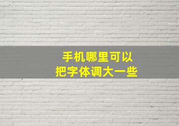 手机哪里可以把字体调大一些