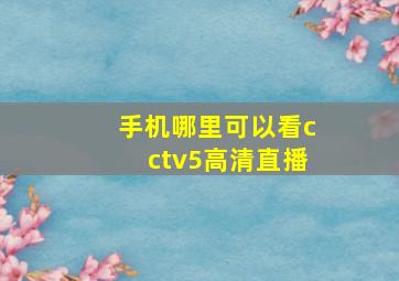 手机哪里可以看cctv5高清直播