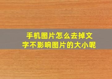 手机图片怎么去掉文字不影响图片的大小呢