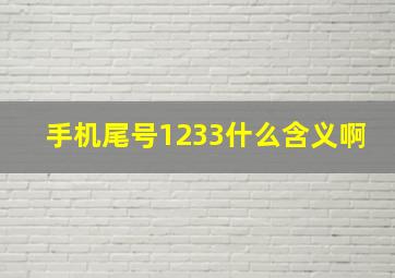 手机尾号1233什么含义啊