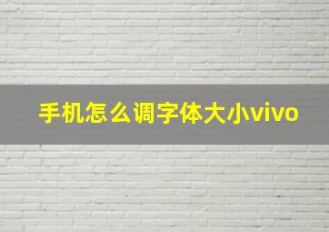 手机怎么调字体大小vivo