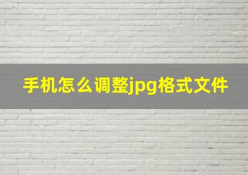 手机怎么调整jpg格式文件