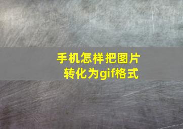 手机怎样把图片转化为gif格式