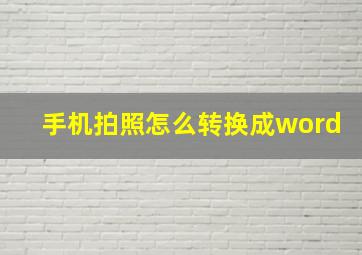 手机拍照怎么转换成word