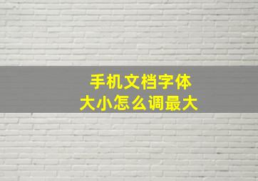 手机文档字体大小怎么调最大