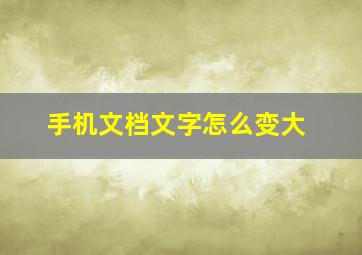 手机文档文字怎么变大