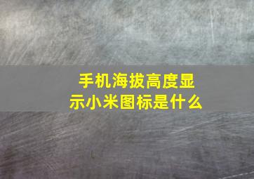 手机海拔高度显示小米图标是什么