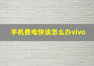 手机费电快该怎么办vivo