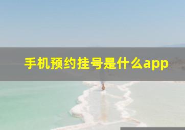 手机预约挂号是什么app