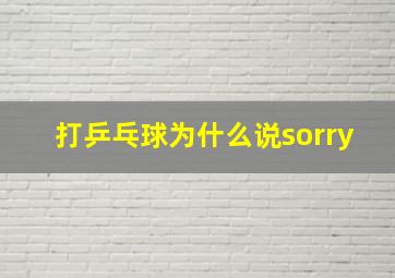 打乒乓球为什么说sorry