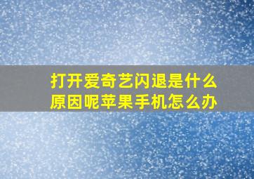 打开爱奇艺闪退是什么原因呢苹果手机怎么办