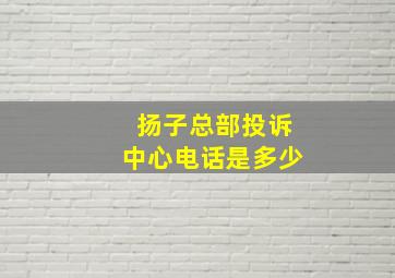 扬子总部投诉中心电话是多少