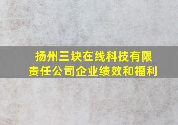 扬州三块在线科技有限责任公司企业绩效和福利