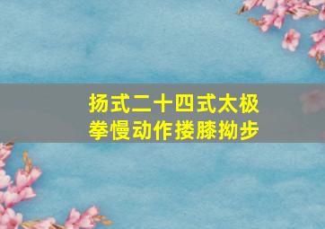 扬式二十四式太极拳慢动作搂膝拗步