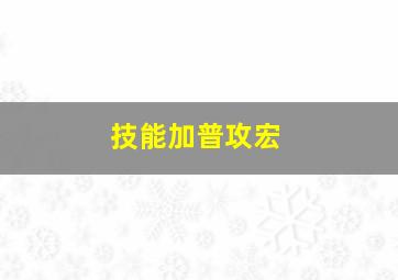 技能加普攻宏