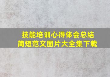 技能培训心得体会总结简短范文图片大全集下载