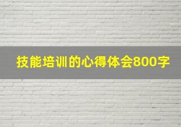 技能培训的心得体会800字