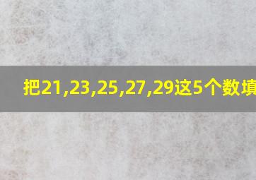 把21,23,25,27,29这5个数填入