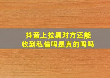 抖音上拉黑对方还能收到私信吗是真的吗吗