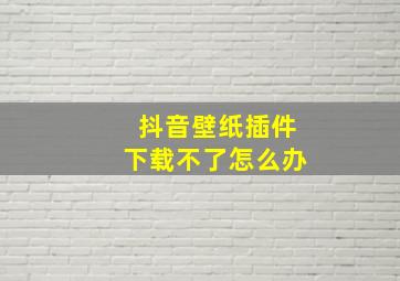 抖音壁纸插件下载不了怎么办