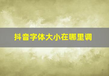 抖音字体大小在哪里调