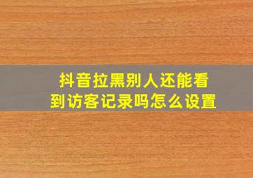 抖音拉黑别人还能看到访客记录吗怎么设置