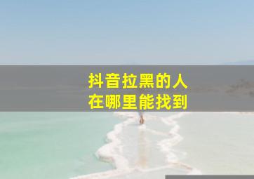 抖音拉黑的人在哪里能找到