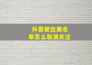 抖音被拉黑名单怎么取消关注