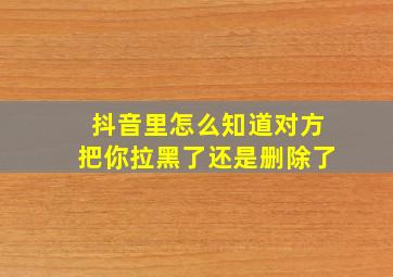 抖音里怎么知道对方把你拉黑了还是删除了