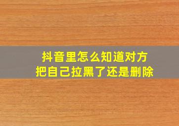 抖音里怎么知道对方把自己拉黑了还是删除