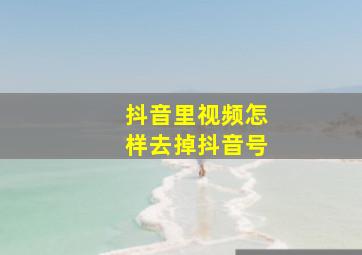 抖音里视频怎样去掉抖音号