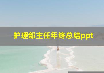 护理部主任年终总结ppt