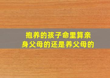 抱养的孩子命里算亲身父母的还是养父母的