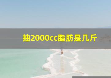 抽2000cc脂肪是几斤