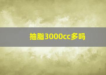 抽脂3000cc多吗