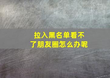 拉入黑名单看不了朋友圈怎么办呢