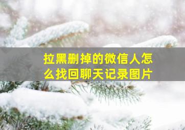 拉黑删掉的微信人怎么找回聊天记录图片