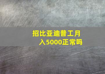 招比亚迪普工月入5000正常吗