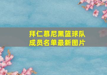 拜仁慕尼黑篮球队成员名单最新图片