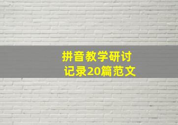 拼音教学研讨记录20篇范文