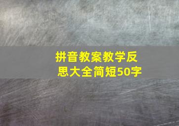 拼音教案教学反思大全简短50字