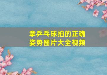 拿乒乓球拍的正确姿势图片大全视频