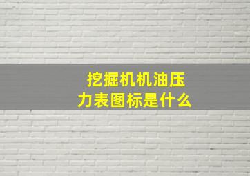 挖掘机机油压力表图标是什么