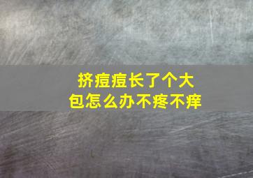 挤痘痘长了个大包怎么办不疼不痒