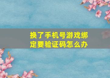 换了手机号游戏绑定要验证码怎么办