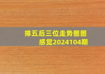 排五后三位走势图图感觉2024104期