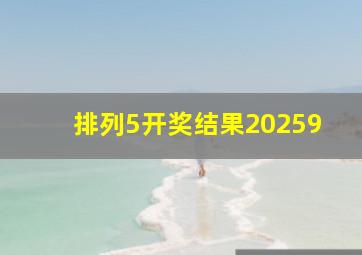 排列5开奖结果20259