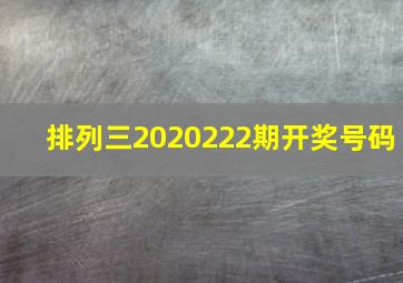 排列三2020222期开奖号码